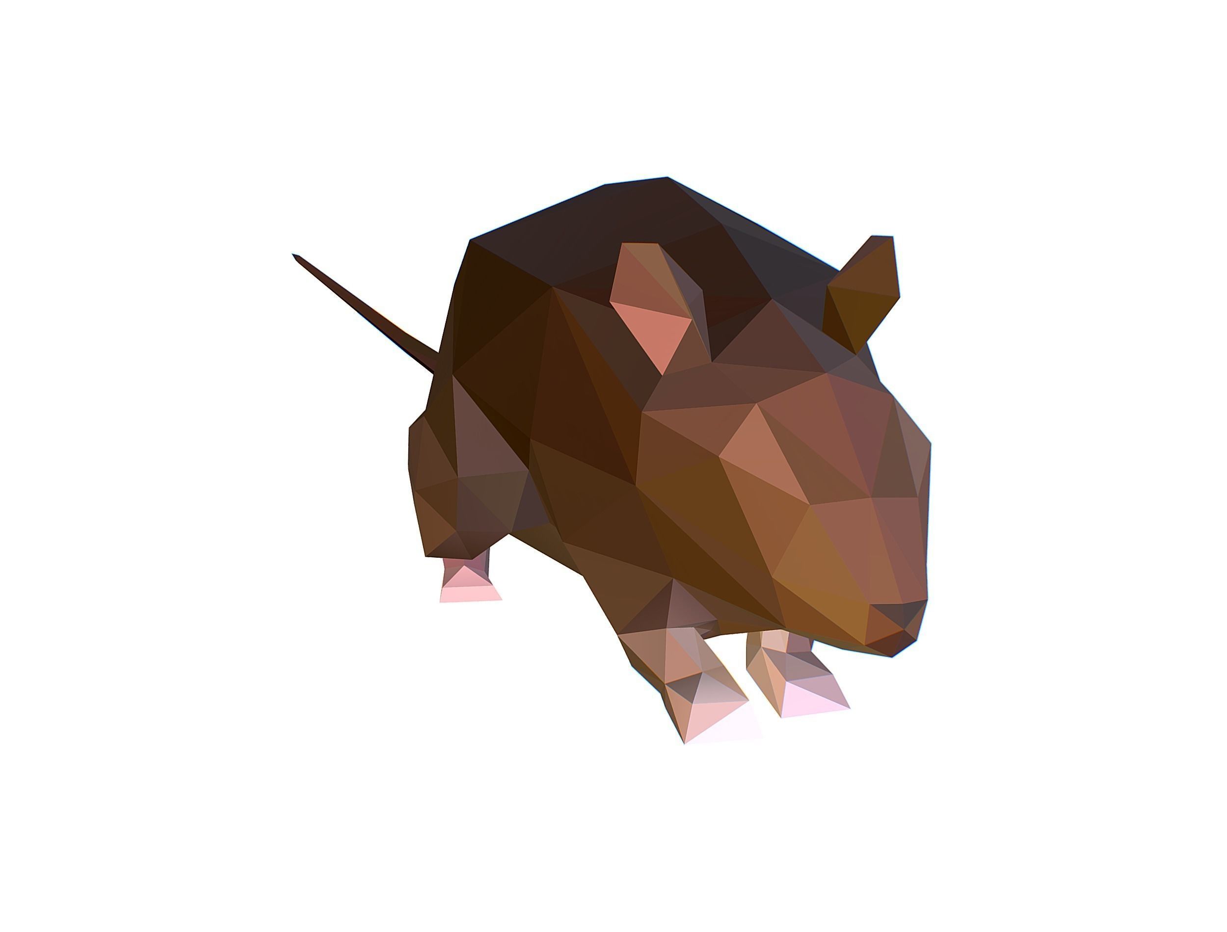 Animated Rat Mouse Lowpoly Art Style Low-poly 3D model_12