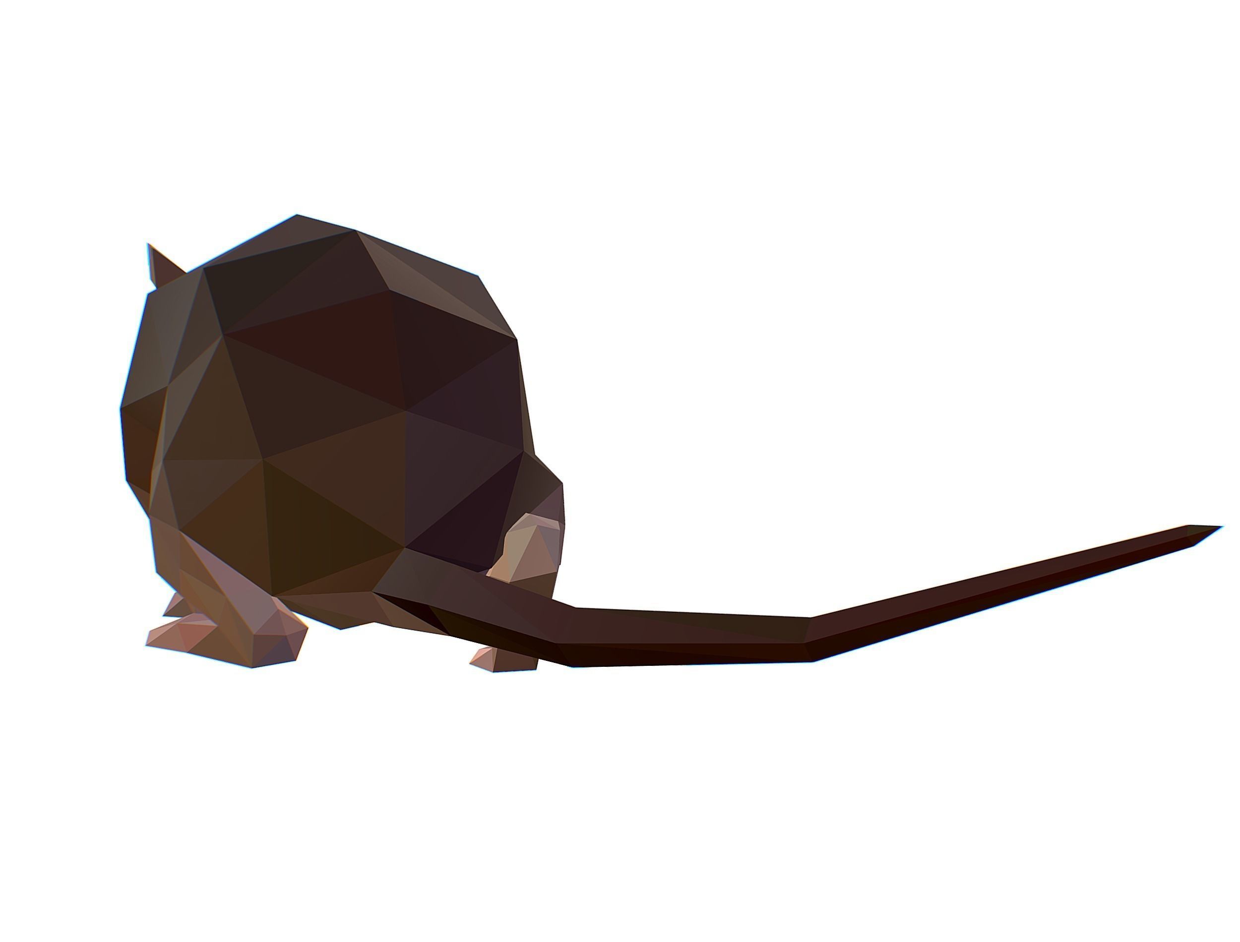 Animated Rat Mouse Lowpoly Art Style Low-poly 3D model_21