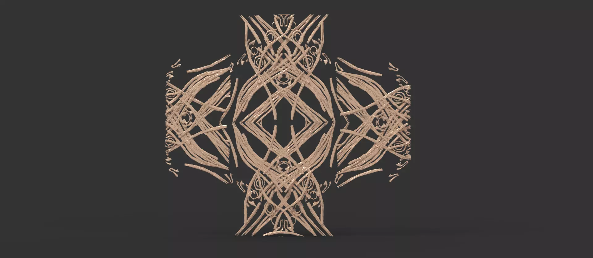 Golden Elden Celtic Weave cross 3D model_0