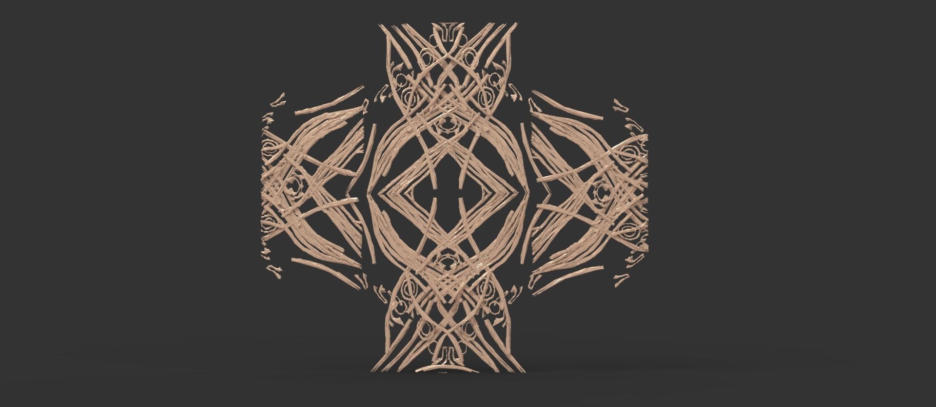 Golden Elden Celtic Weave cross 3D model_1