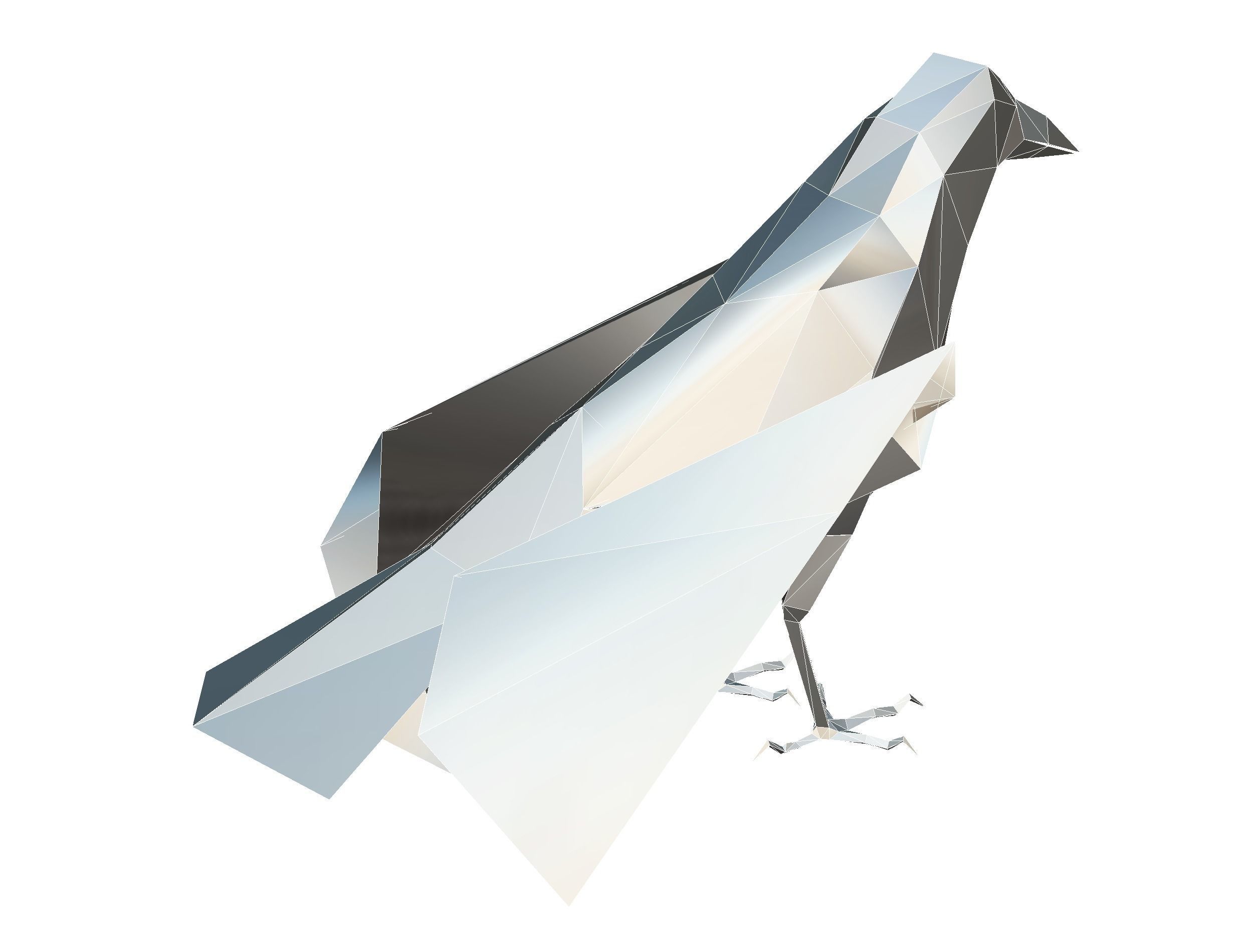 Animated Crow Lowpoly Art Style Low-poly 3D model_47