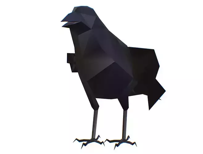 Animated Crow Lowpoly Art Style