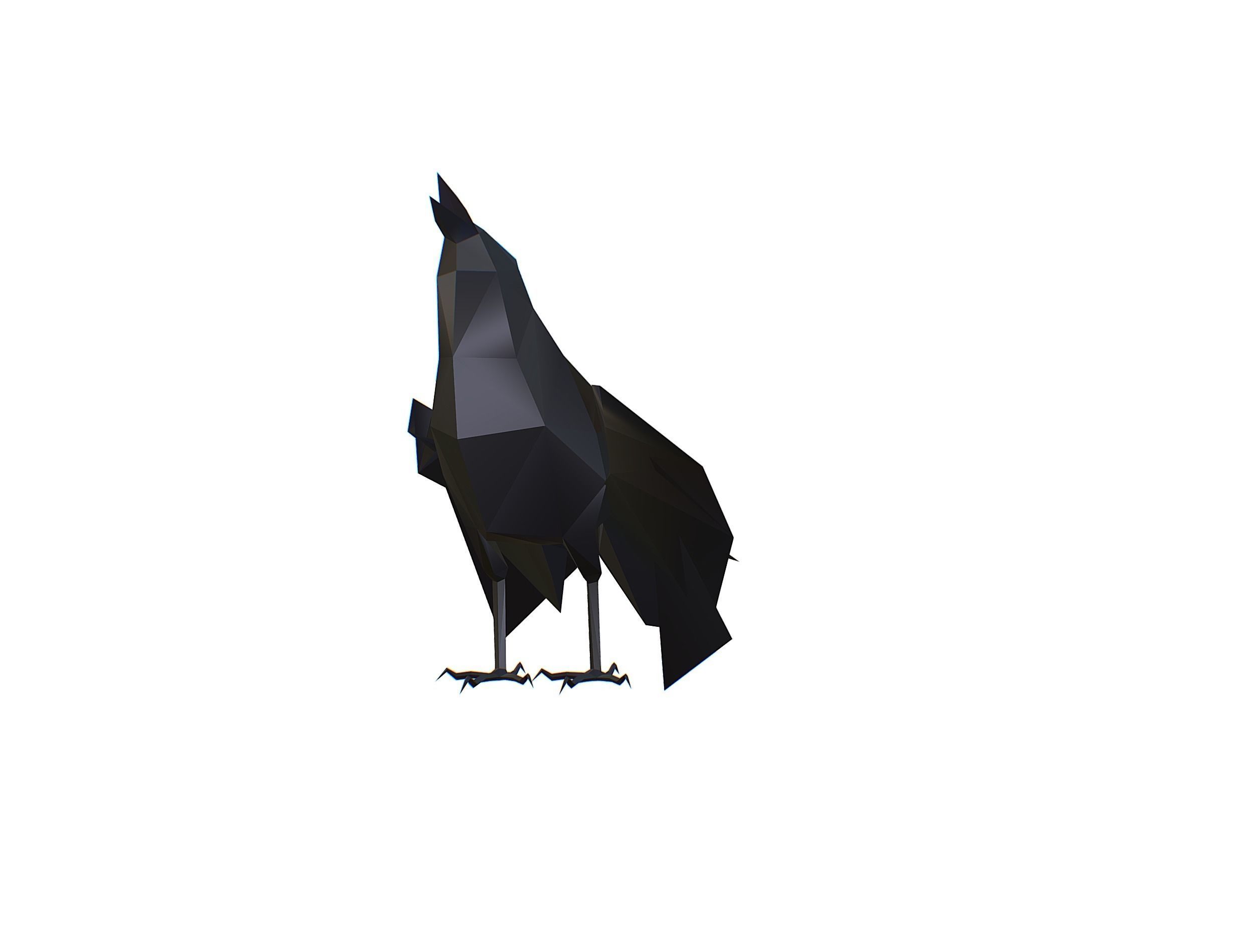 Animated Crow Lowpoly Art Style Low-poly 3D model_19
