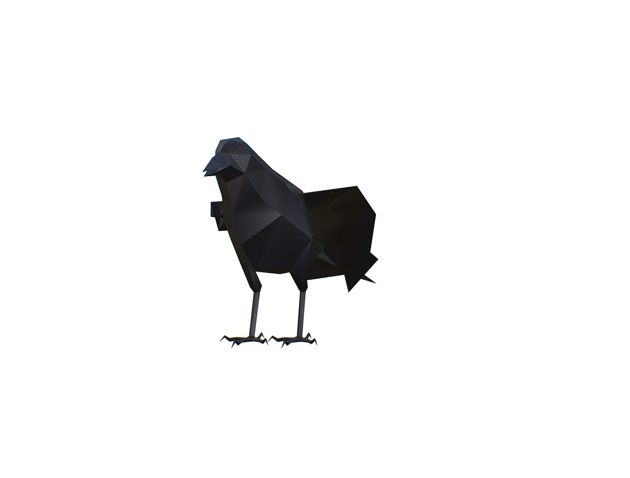 Animated Crow Lowpoly Art Style Low-poly 3D model_21