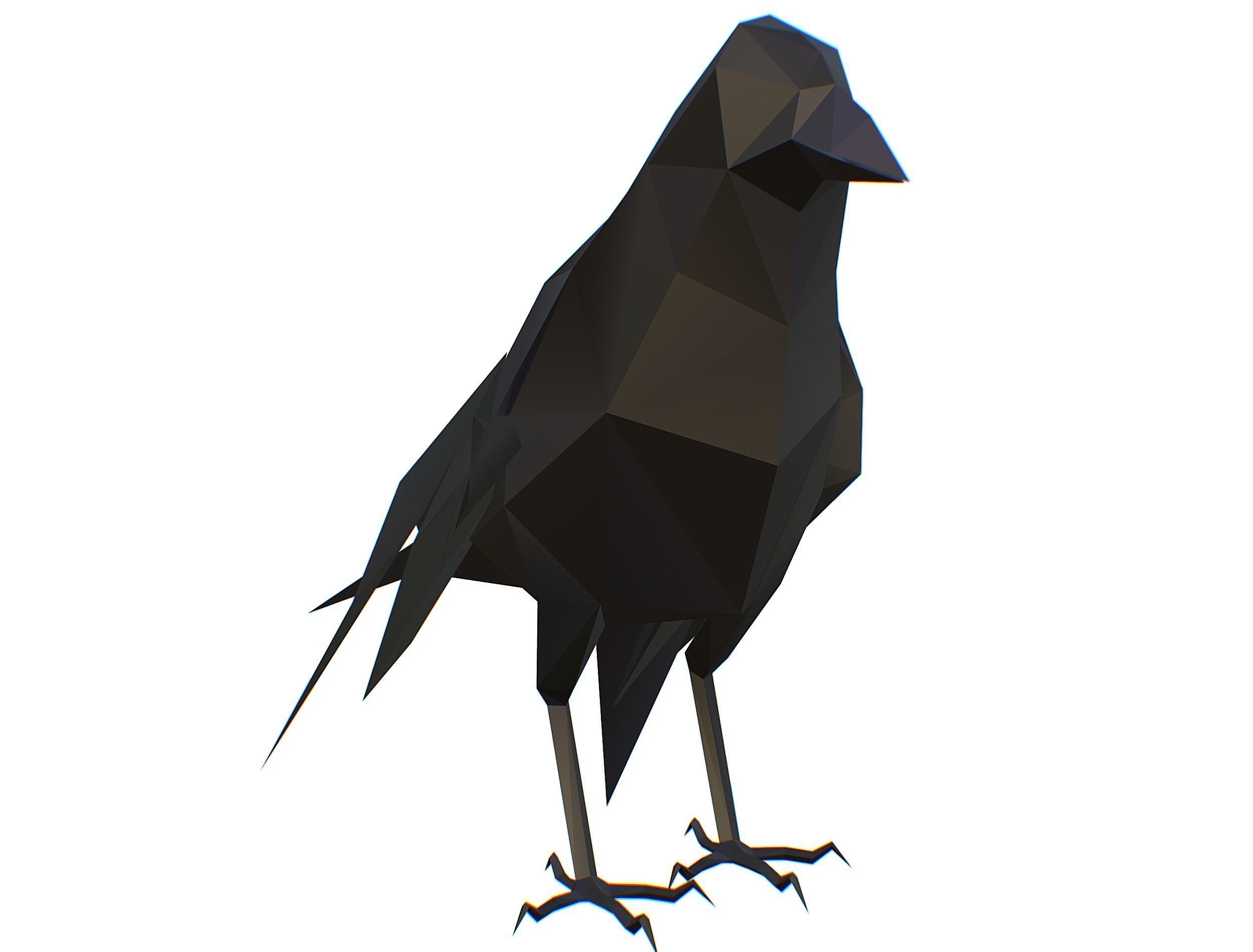 Animated Crow Lowpoly Art Style Low-poly 3D model_27
