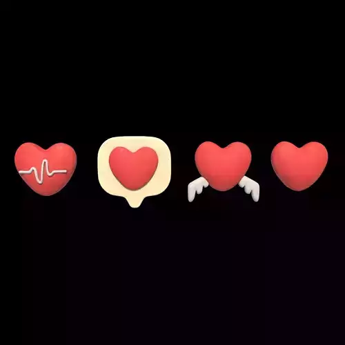 Heart Shape Love Icon 3D model