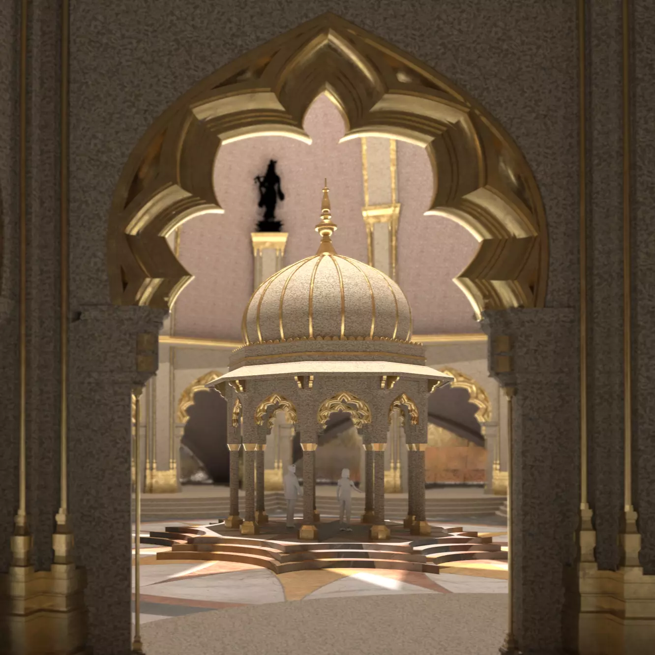 Indian Temple Assembled 3D model_0