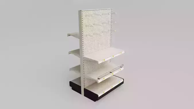 Grocery Store Shelf with 4K Textures Low-poly 3D model