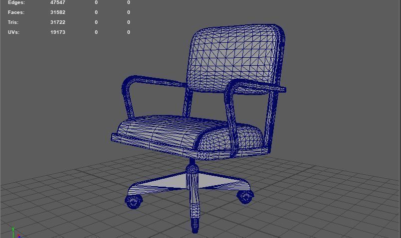 Vintage Officechair  3D model_16