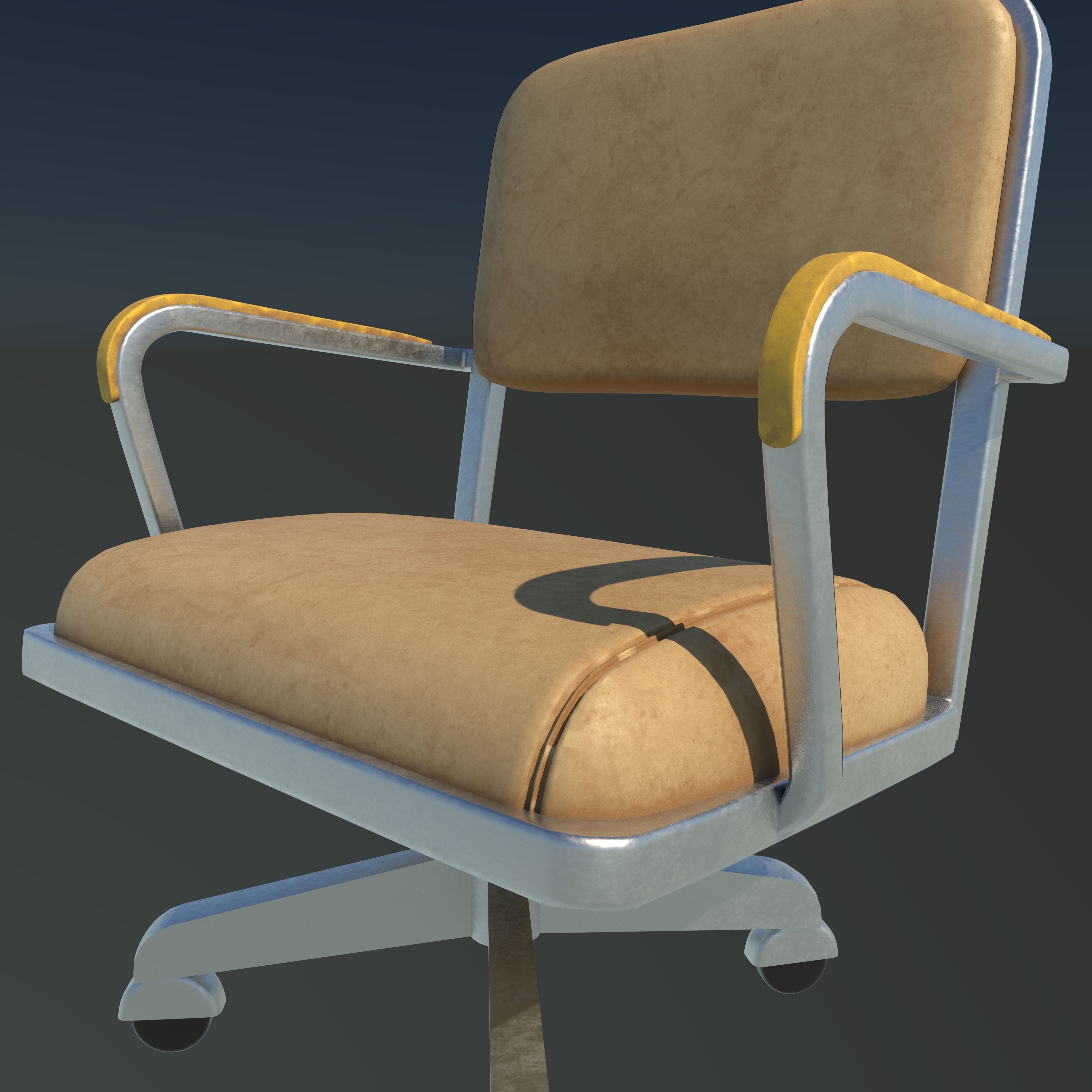 Vintage Officechair  3D model_4