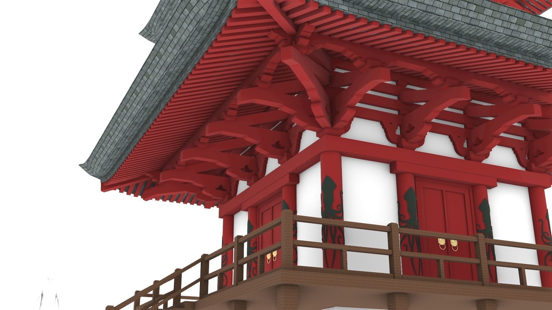 Japanese Cthulhu Temple 3D model_1