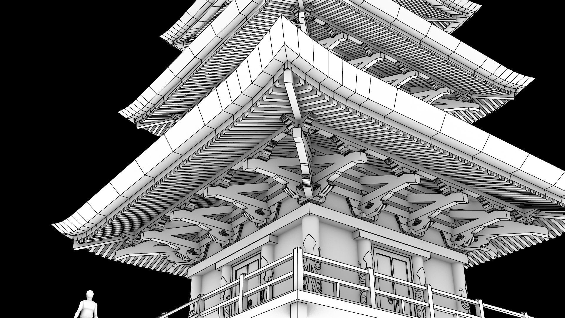 Japanese Cthulhu Temple 3D model_5