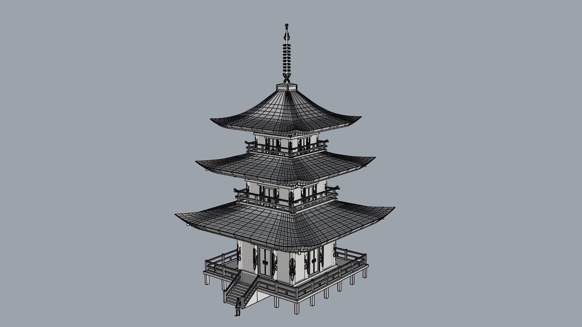 Japanese Cthulhu Temple 3D model_3