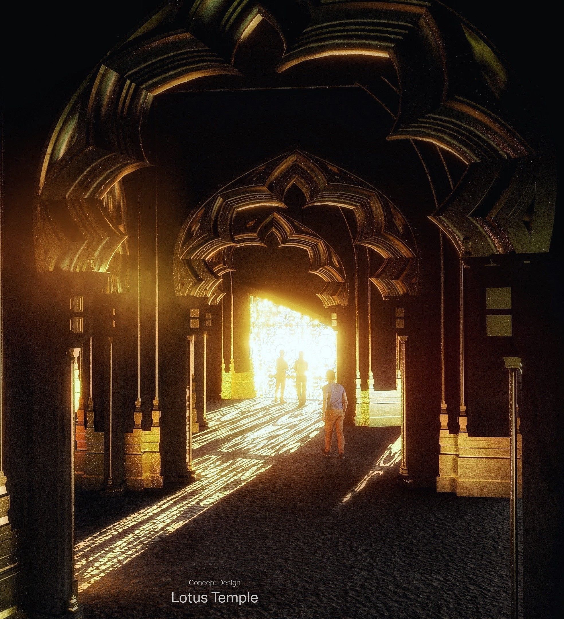 Asian Temple Arch 3D model_3