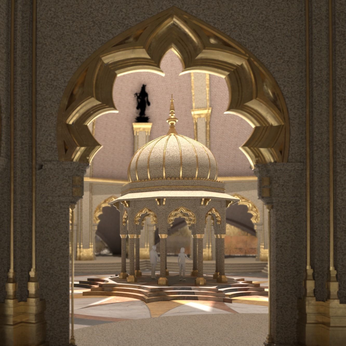 Asian Temple Arch 3D model_1