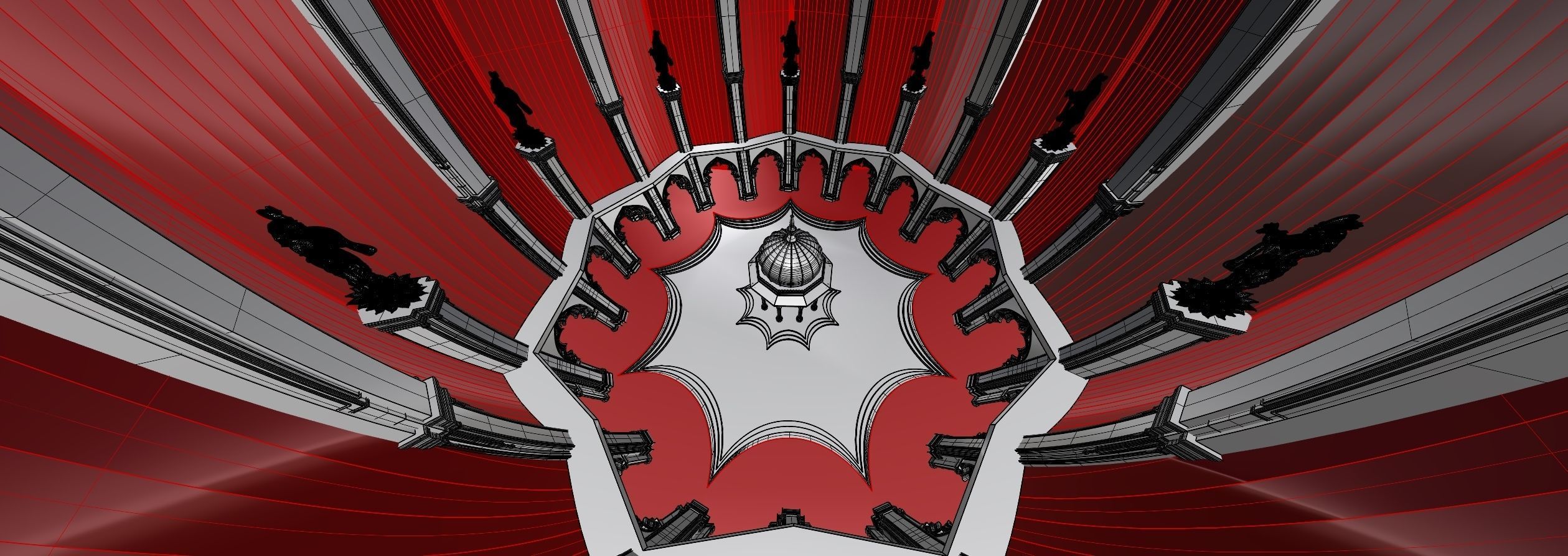 Asian Temple Arch 3D model_9