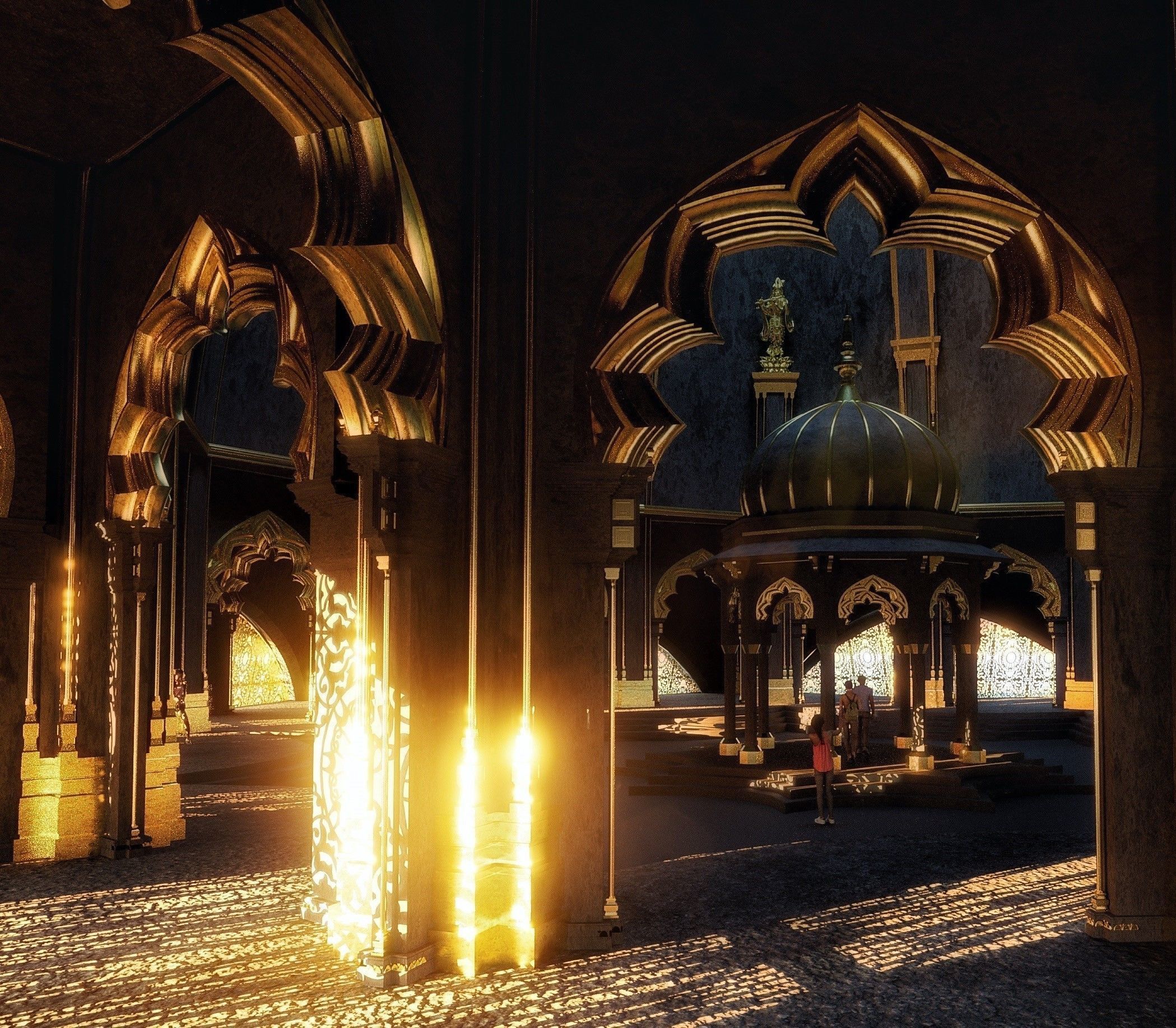 Asian Temple Arch 3D model_2