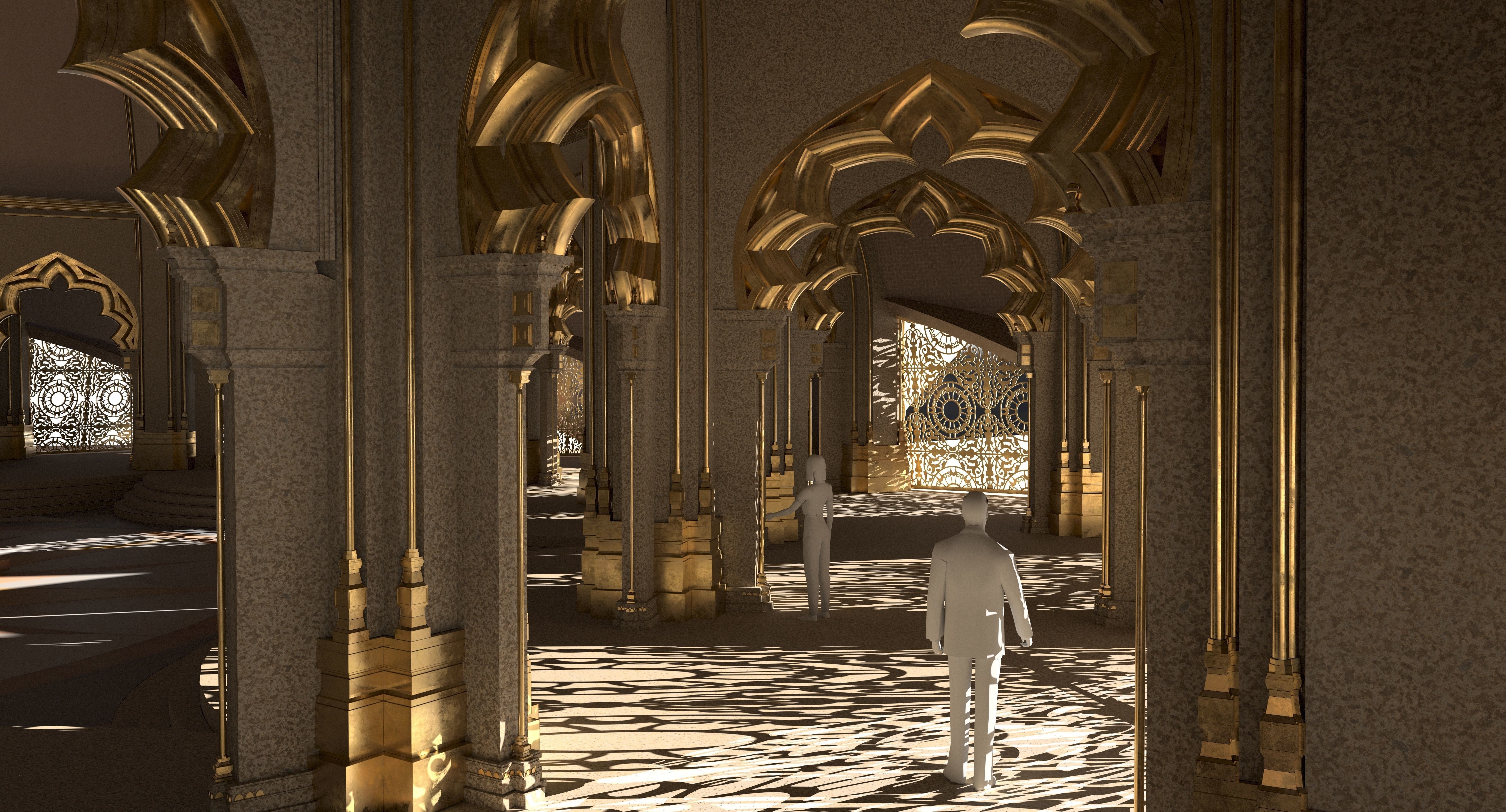 Asian Temple Arch 3D model_8