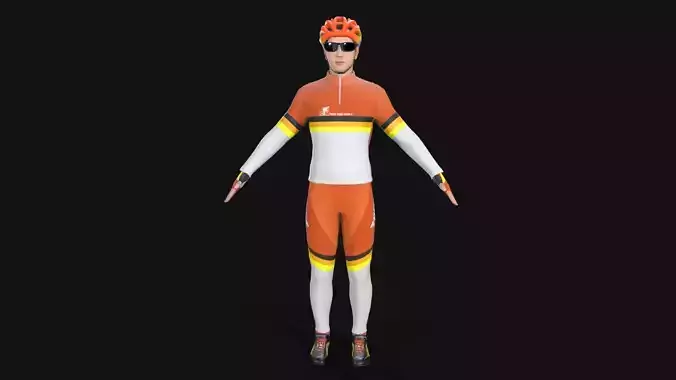 Cyclist Low-poly 3D model