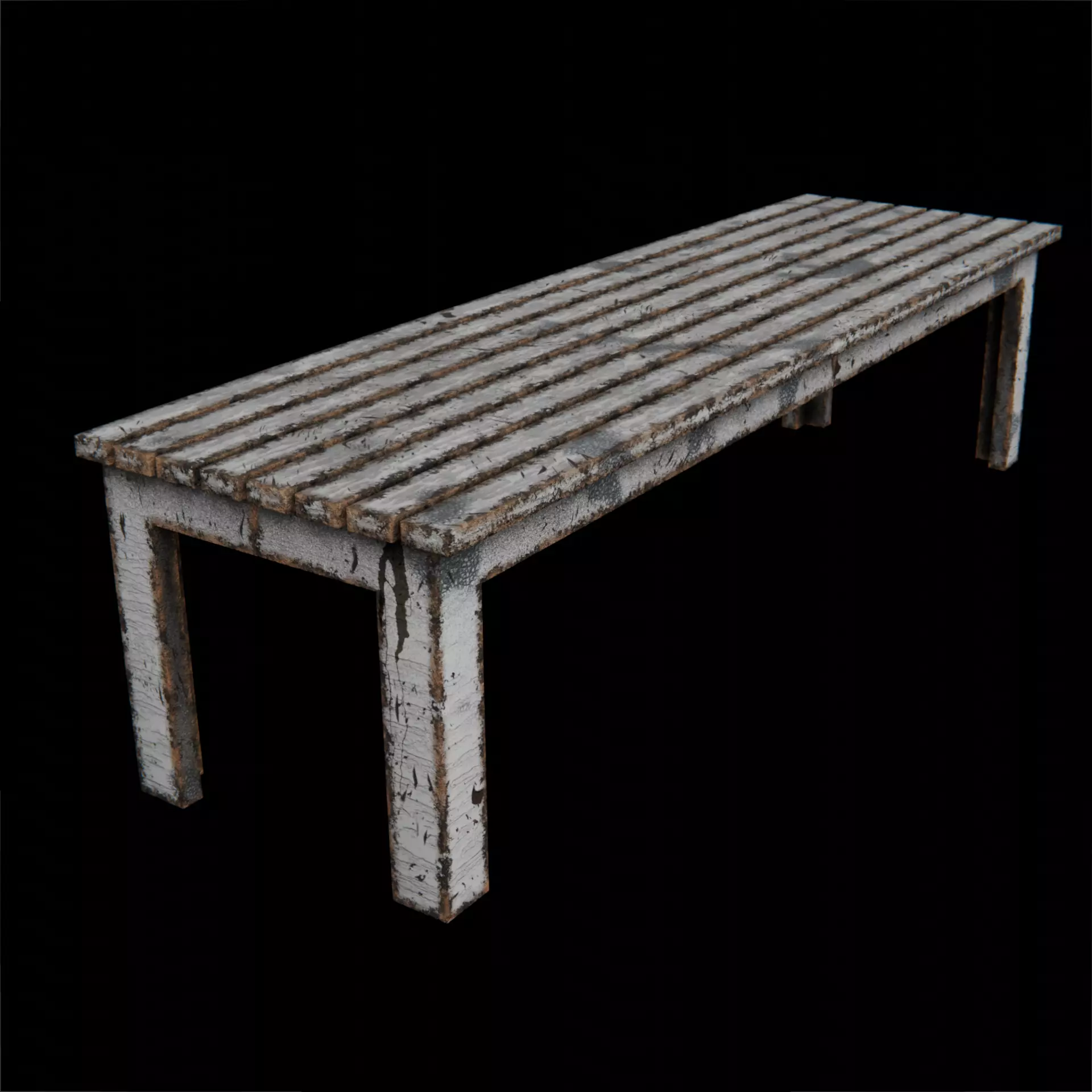 Old Rusty Bench Low-poly 3D model