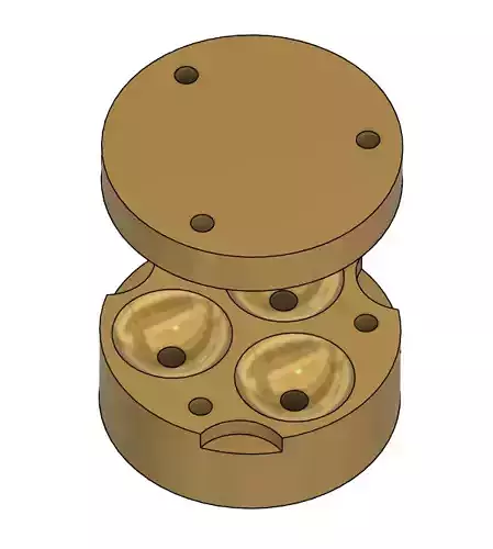 Mold for cornea button of ocular prosthesis 3pcs version  3D print model