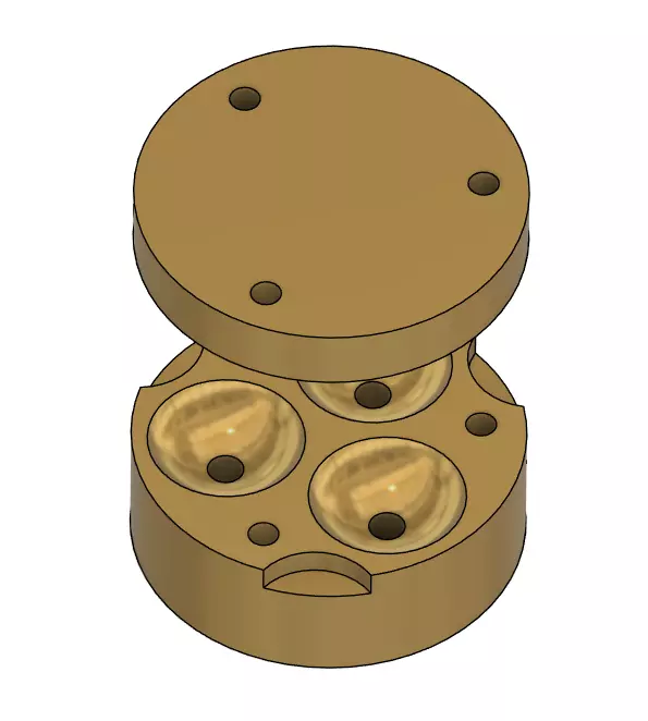 Mold for cornea button of ocular prosthesis 3pcs version 3D print model