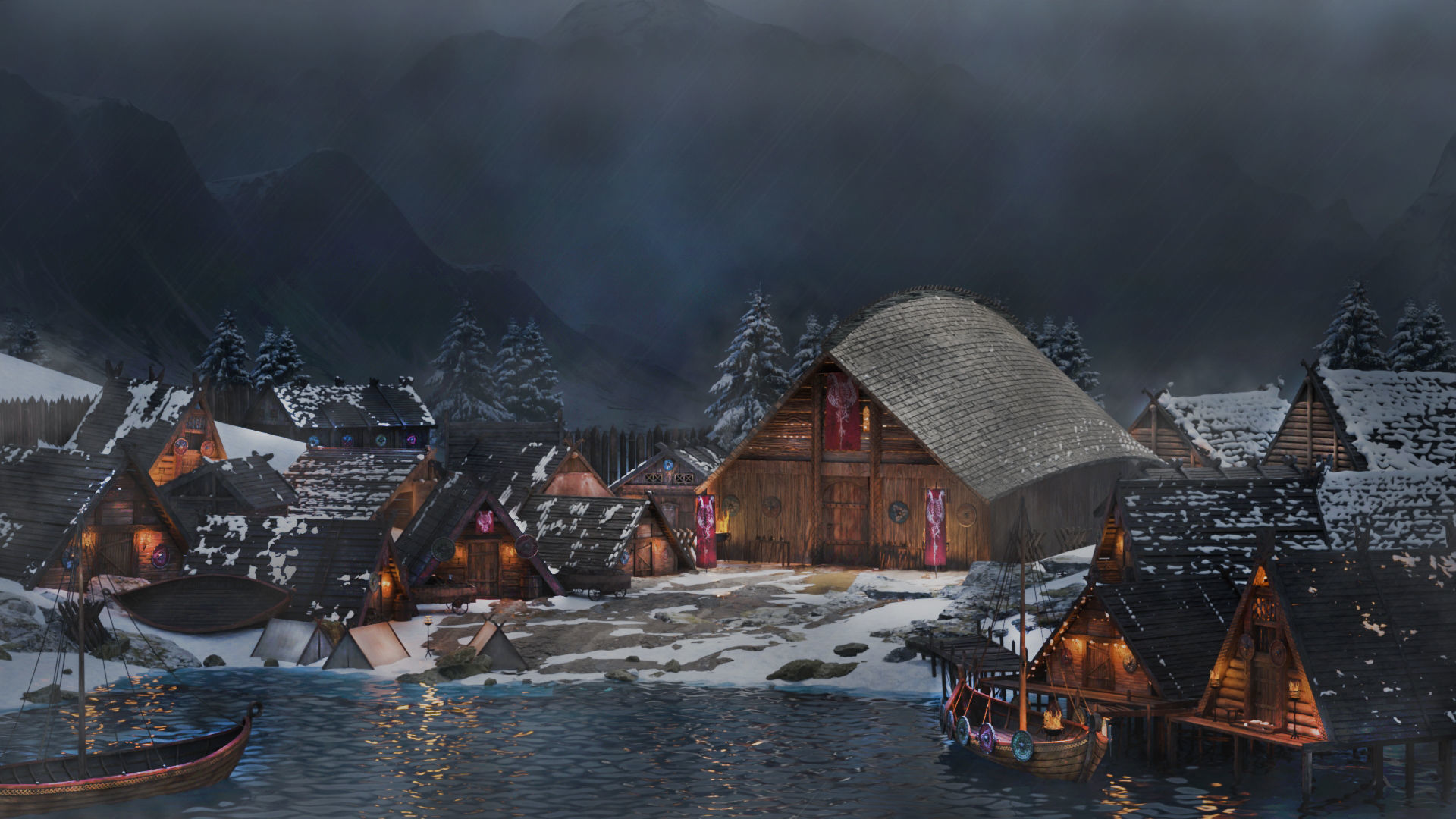 Viking building KitBash 3D model_1