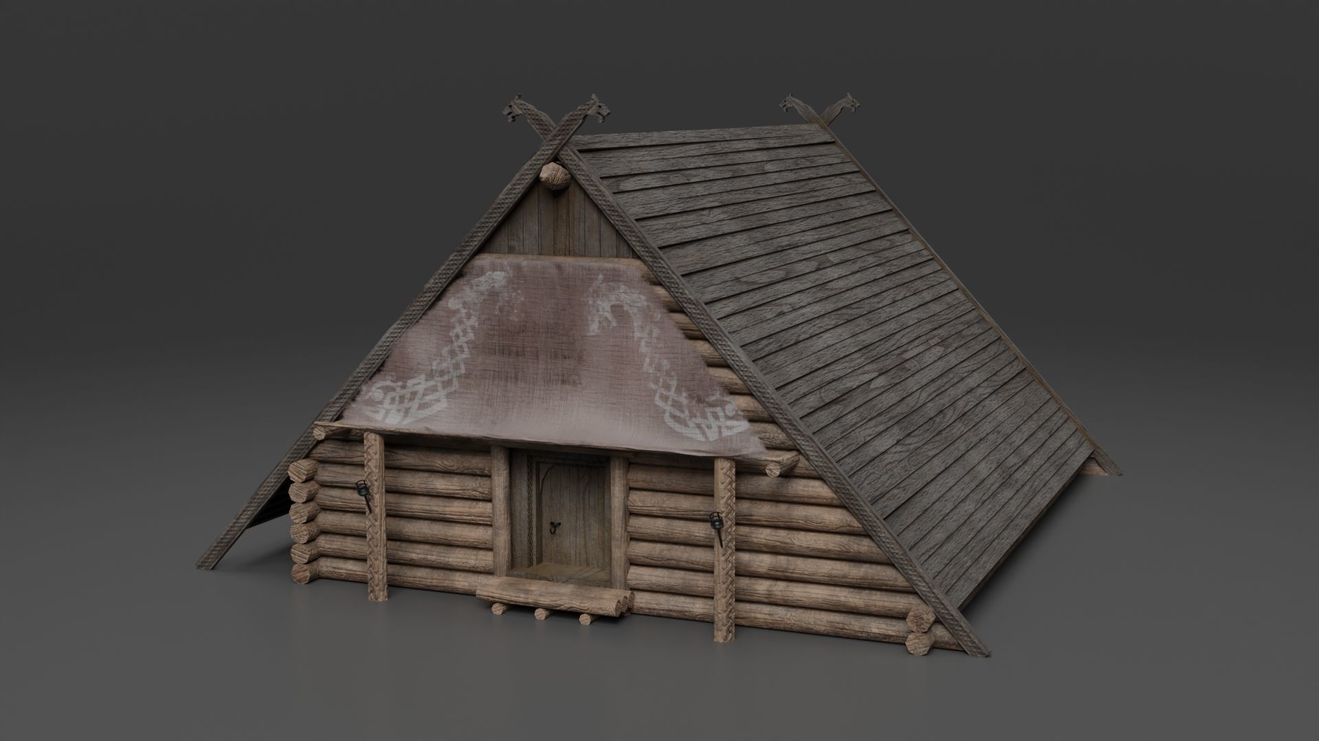 Viking building KitBash 3D model_13