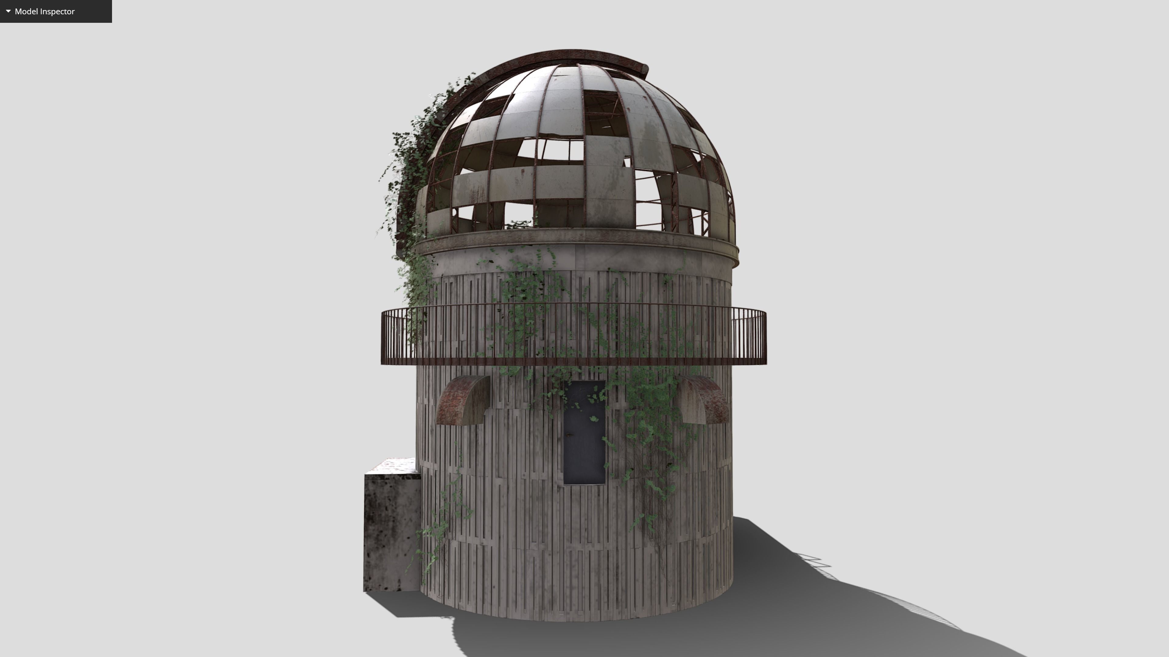 Observatory Low-poly 3D model_5