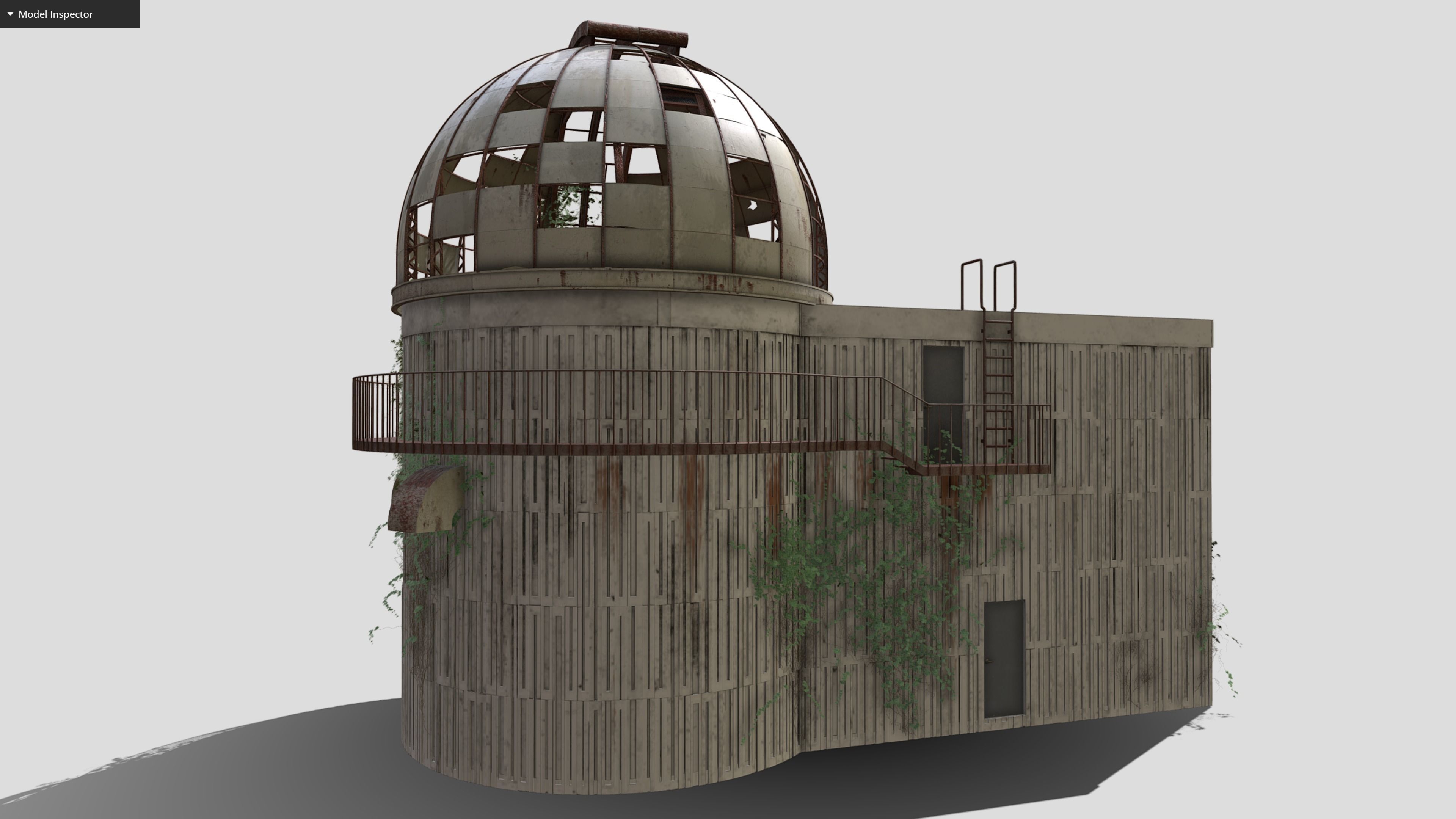 Observatory Low-poly 3D model_9