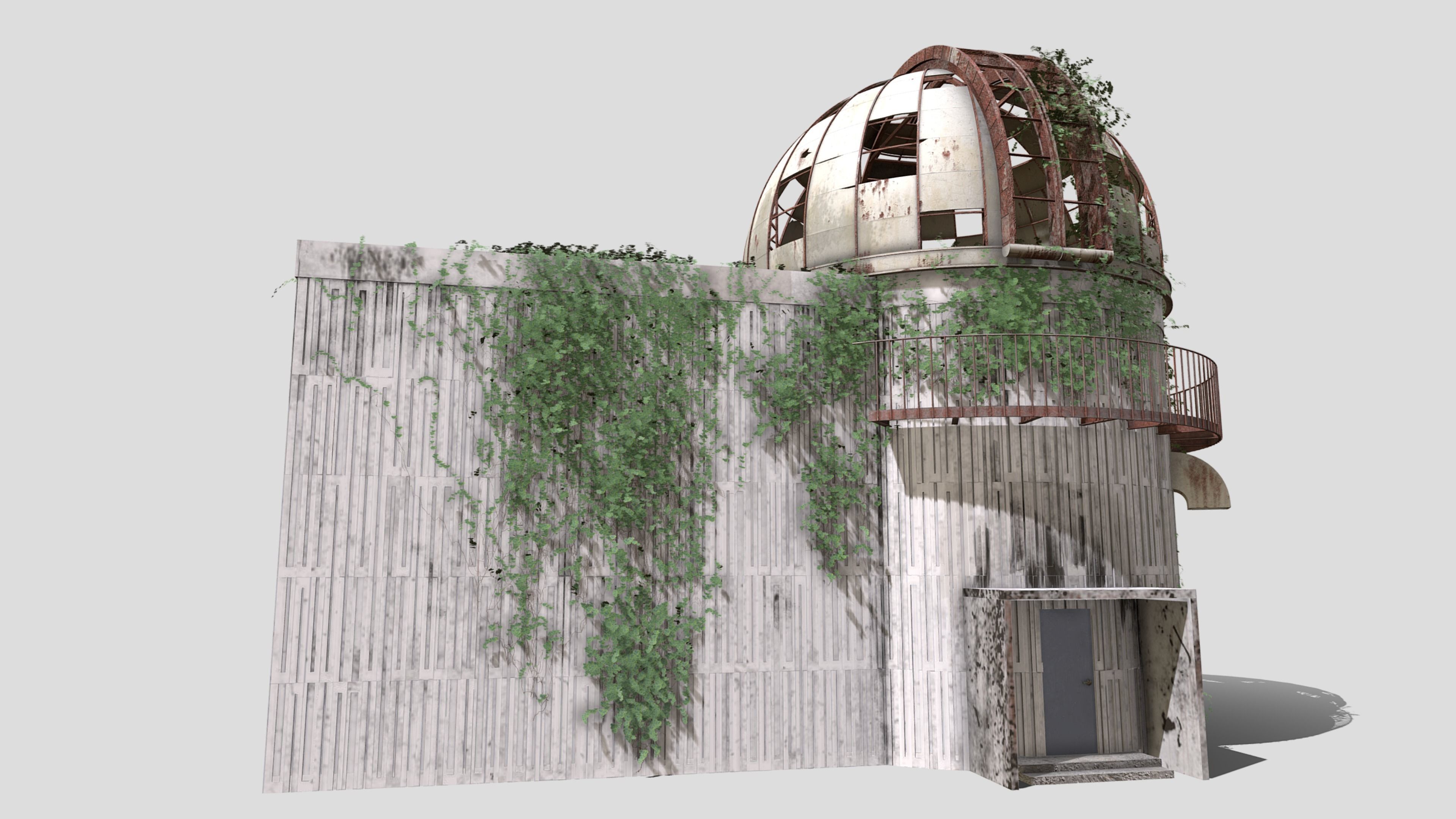 Observatory Low-poly 3D model_8