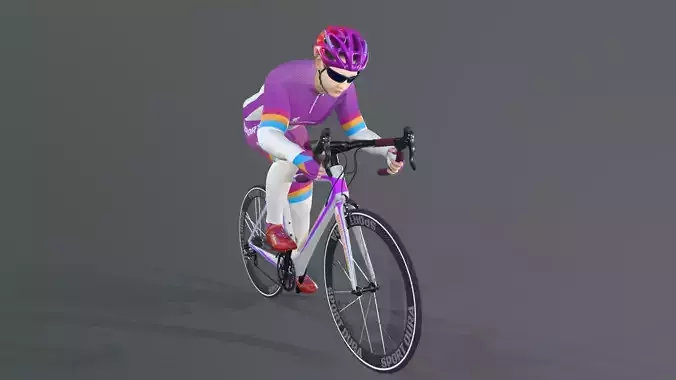 Cyclist Low-poly 3D model