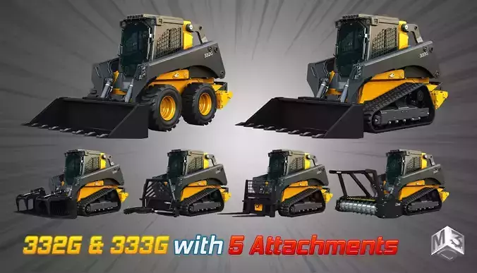 332G and 333G with 5 Attachments 3D Model Collection