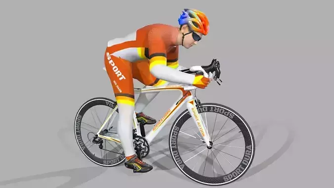 Humano Biking Man Low-poly 3D model