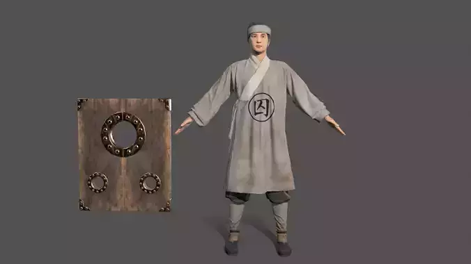 Prisoner man Low-poly 3D model
