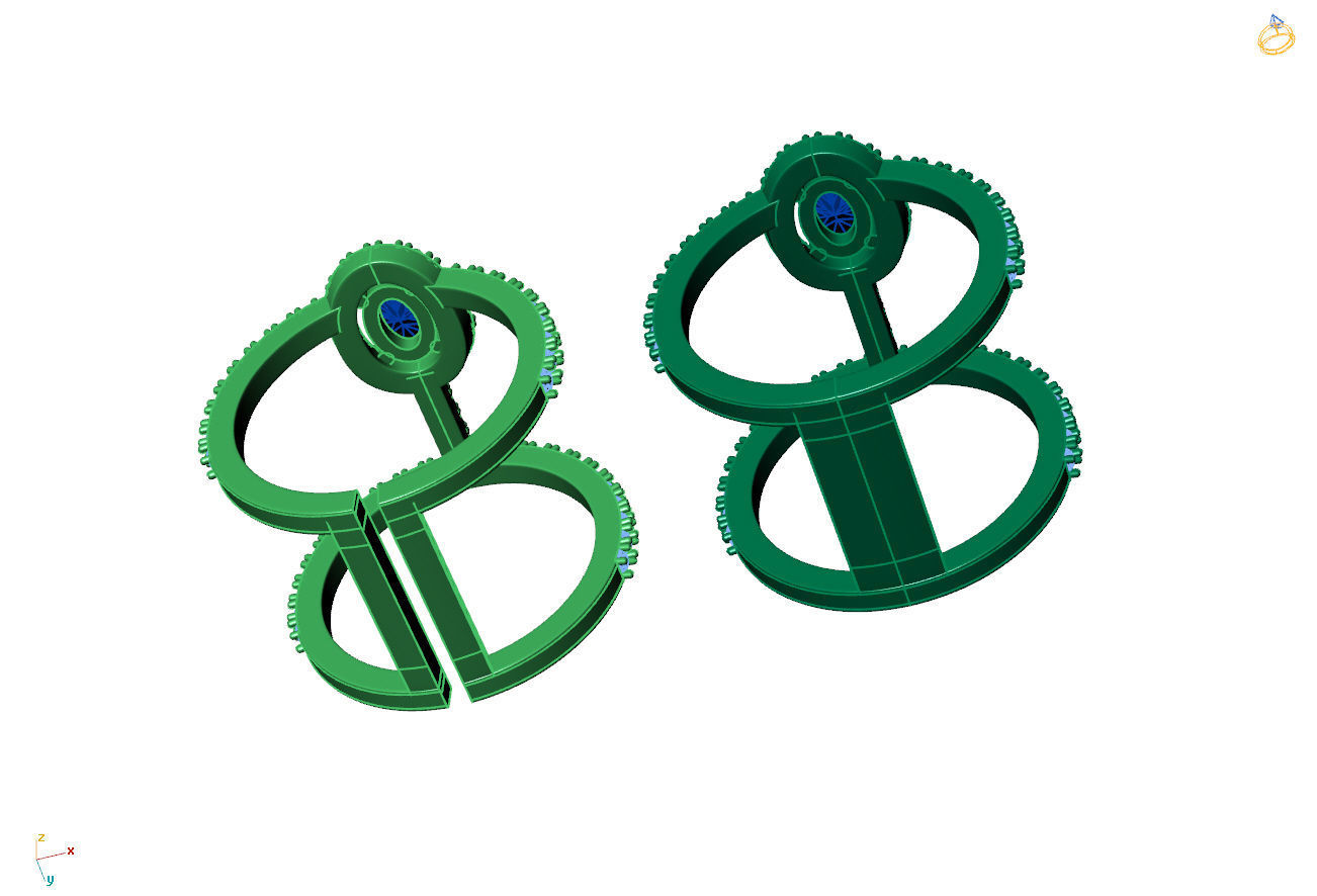 Oval halo messika 2 rows pave ring  3D print model_7