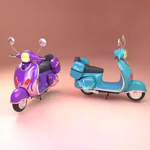 Stylized cartoon scooter