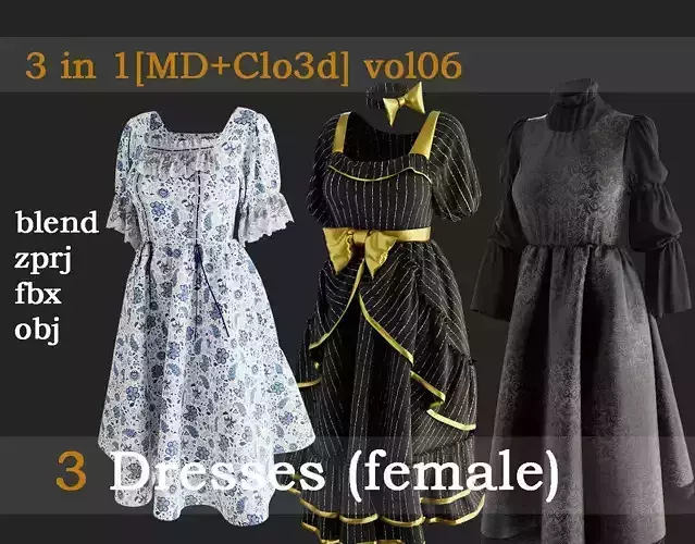 3 Dresses for women v0l06
