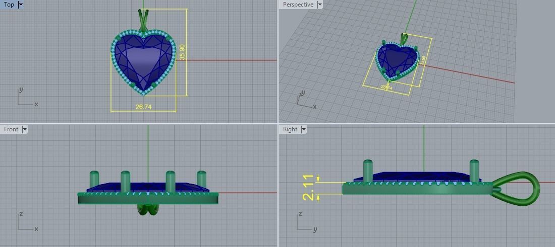 Heart pendant Model 5916 3D print model_5