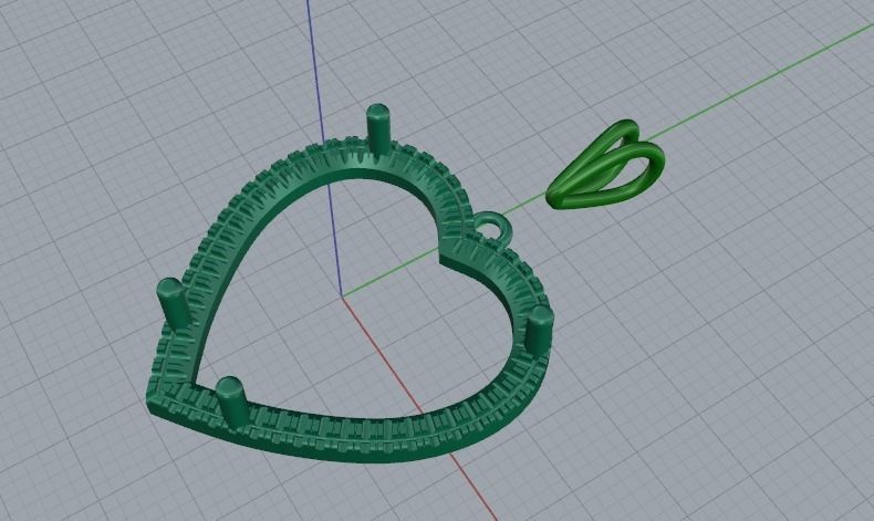 Heart pendant Model 5916 3D print model_2