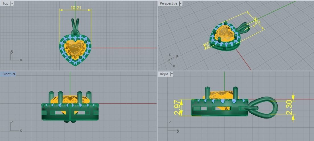 Heart pendant Model 5903 3D print model_5