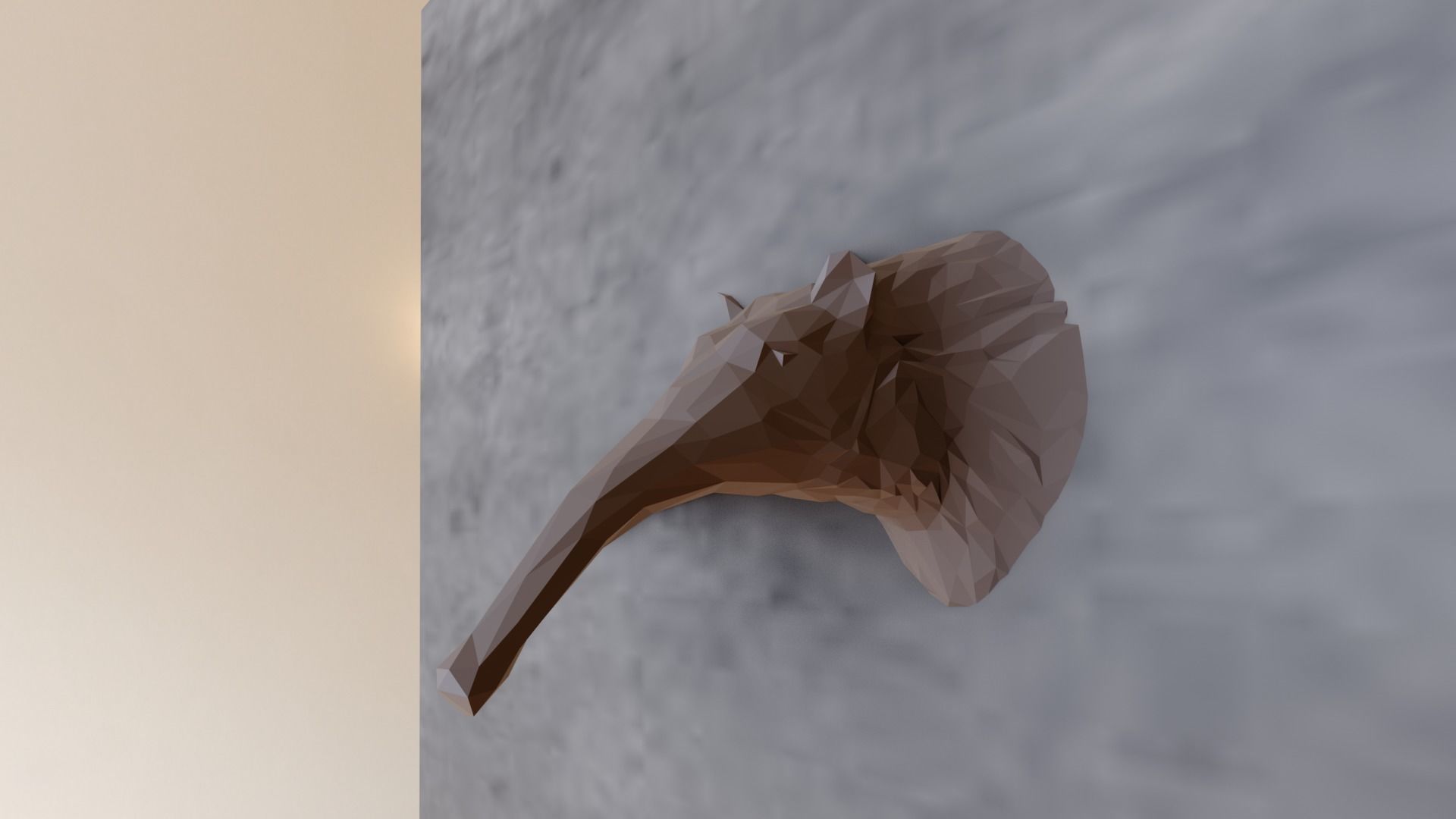 Anteater head low poly wall mount decor stl 3D print model_1