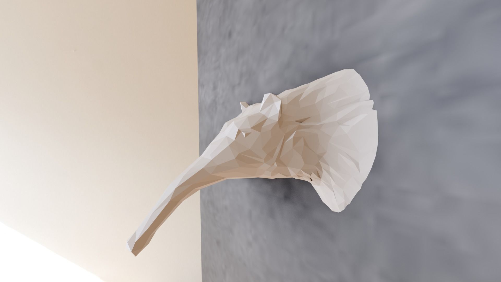 Anteater head low poly wall mount decor stl 3D print model_2