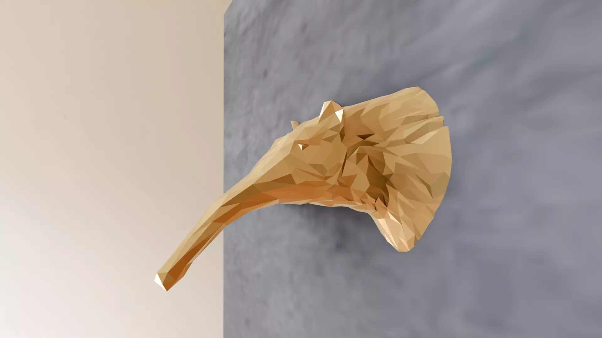 Anteater head low poly wall mount decor stl 3D print model_0
