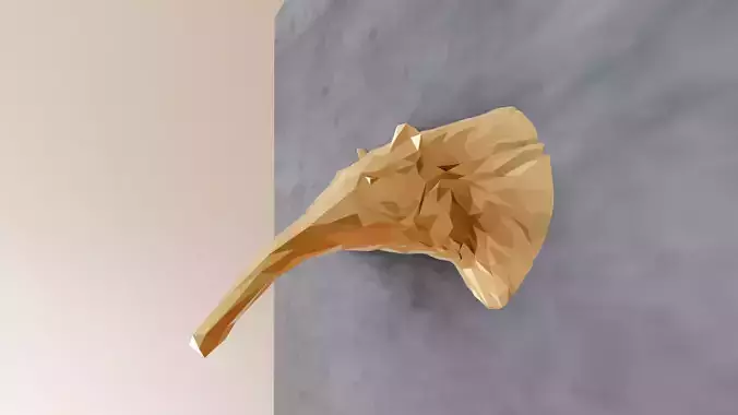 Anteater head low poly wall mount decor stl