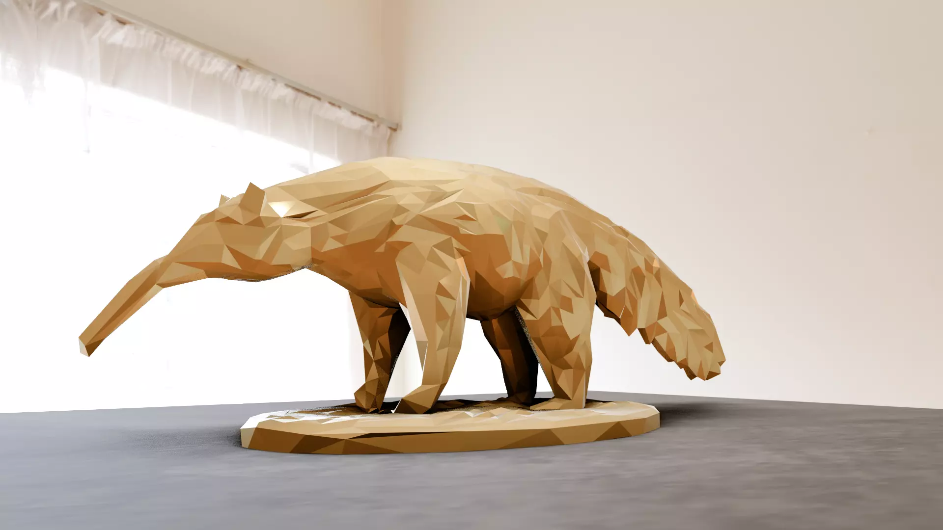 Anteater low poly stl 3D print model