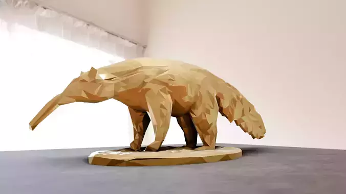 Anteater low poly stl