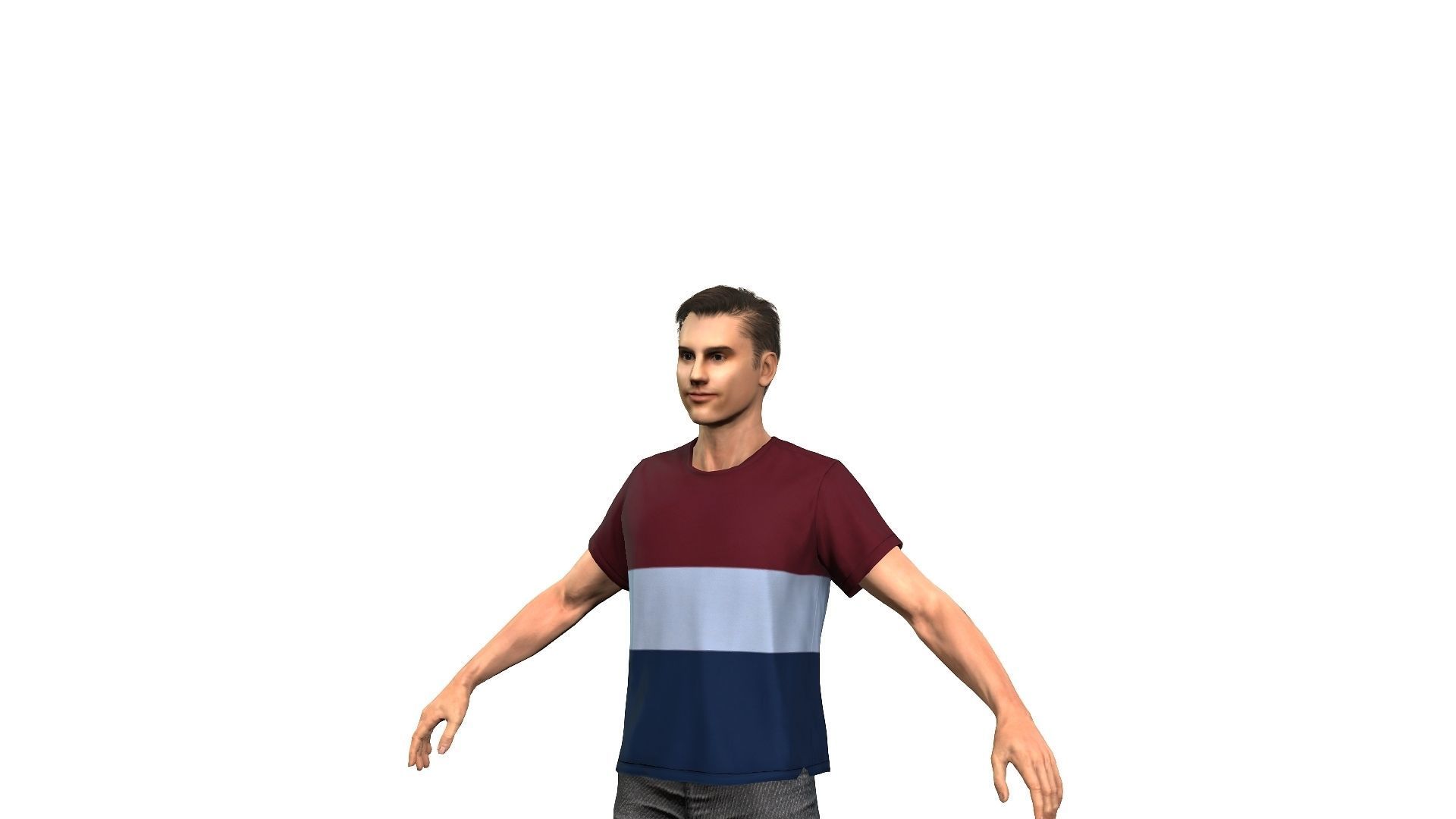 High quality model of a man fully rigged and textured 3D model_1