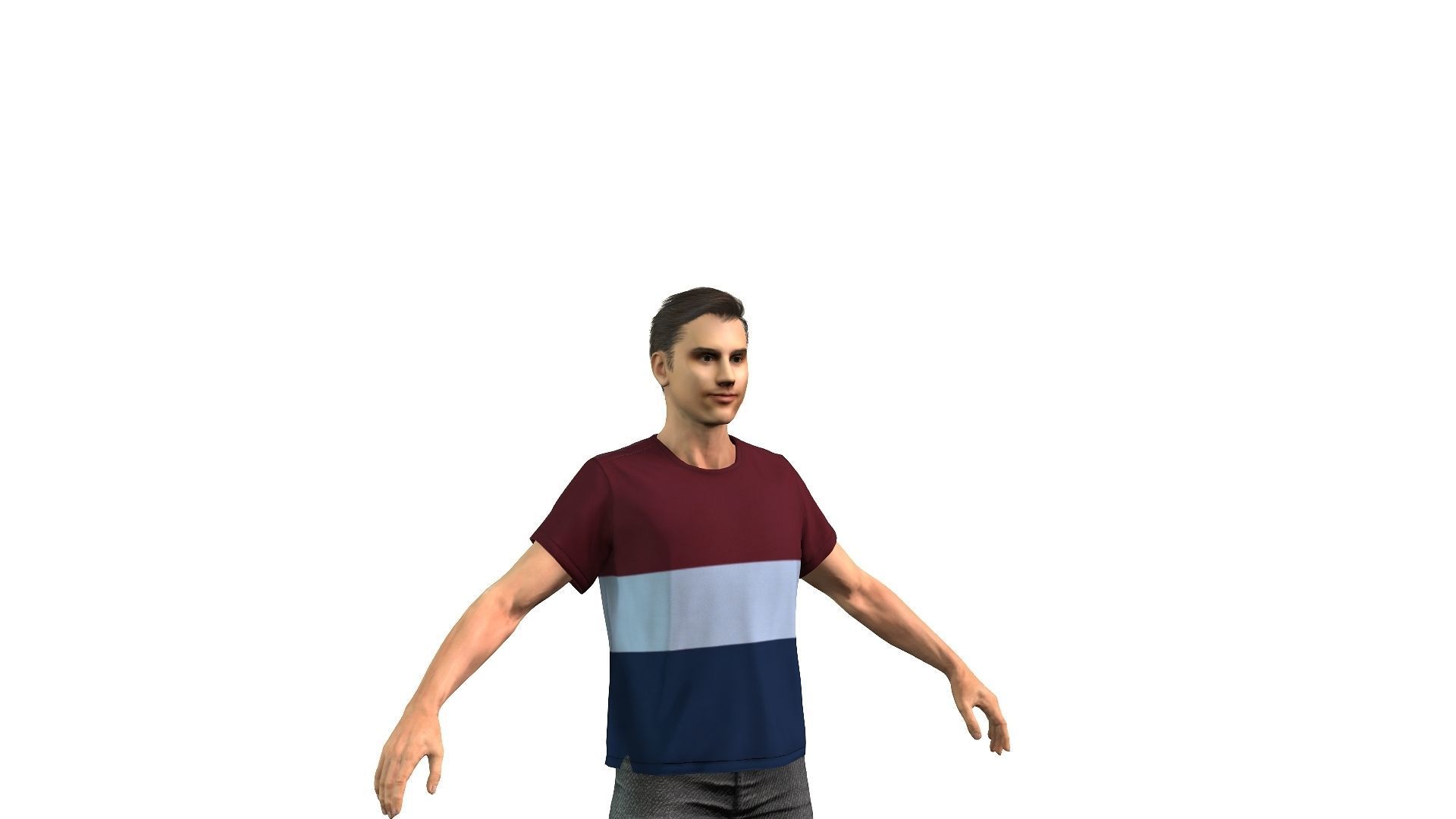 High quality model of a man fully rigged and textured 3D model_2