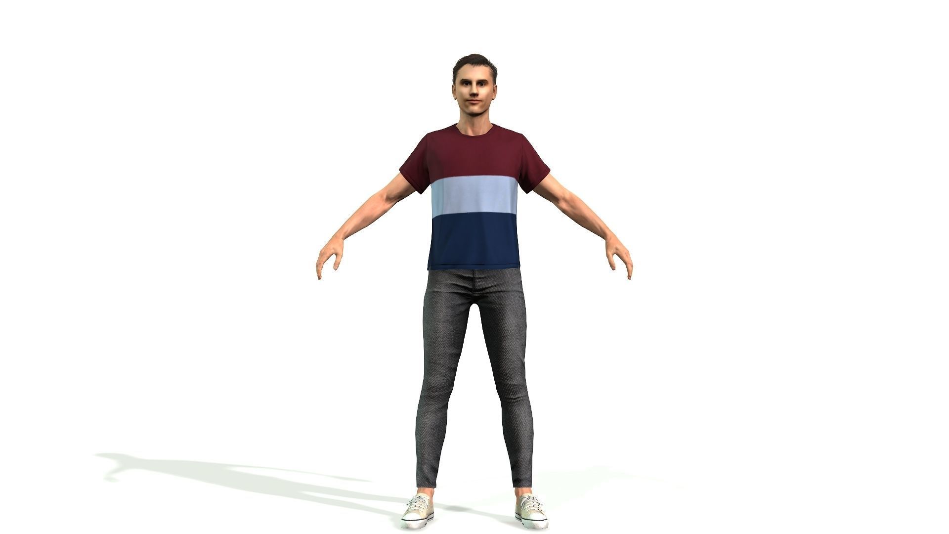 High quality model of a man fully rigged and textured 3D model_3